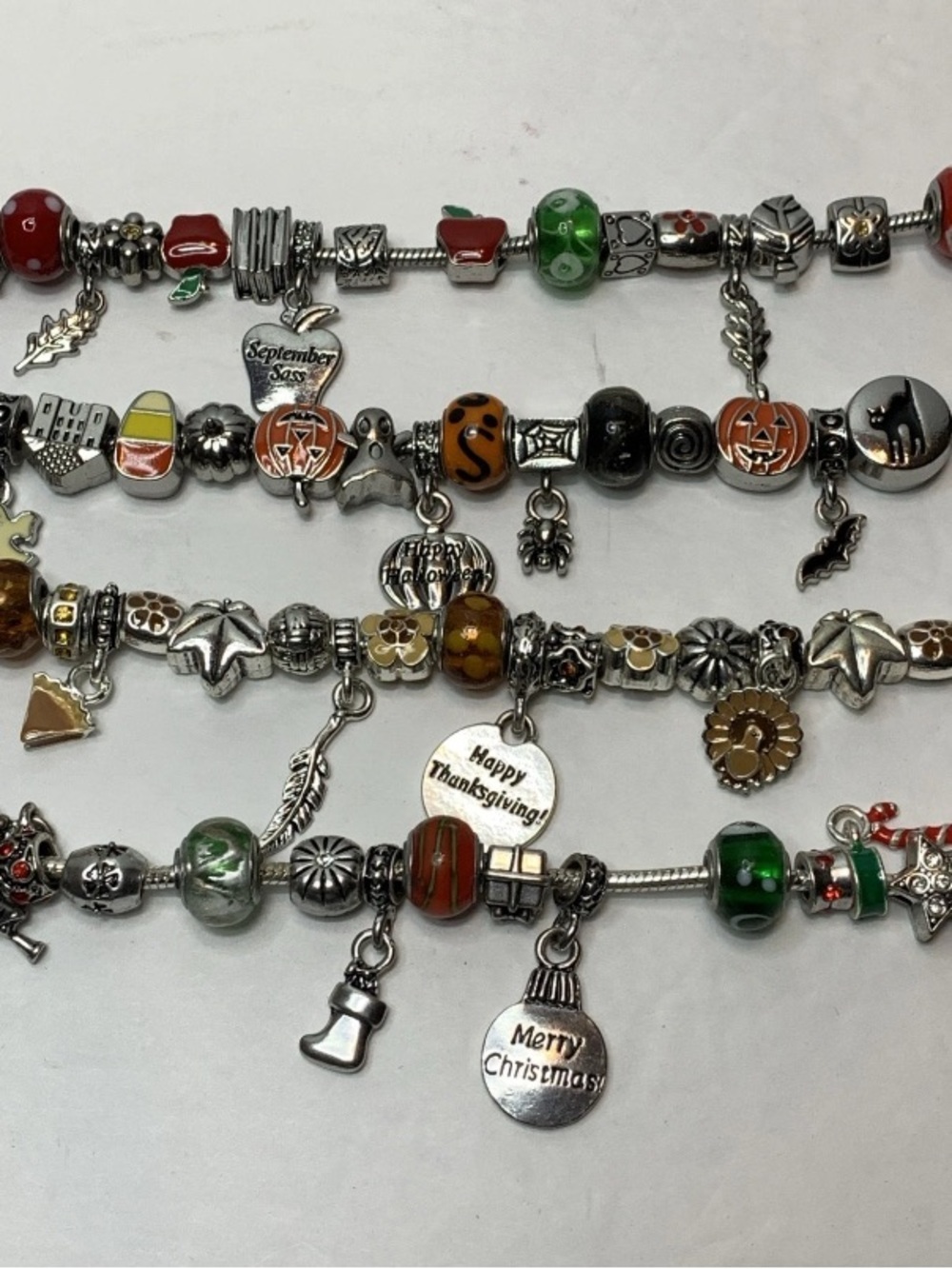 Retro Willabee and Ward Month Charm Bracelets Lot Sept Oct Nov Dec